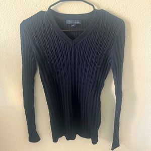 Tommy Hilfiger Cable Knit V-neck Sweater - XS